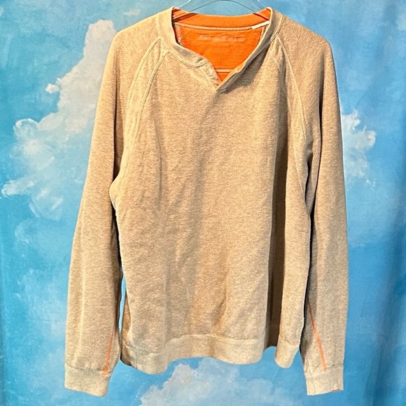 TOMMY BAHAMA SPLIT NECK REVERSIBLE CREWNECK - NO TAG (FITS LIKE L)